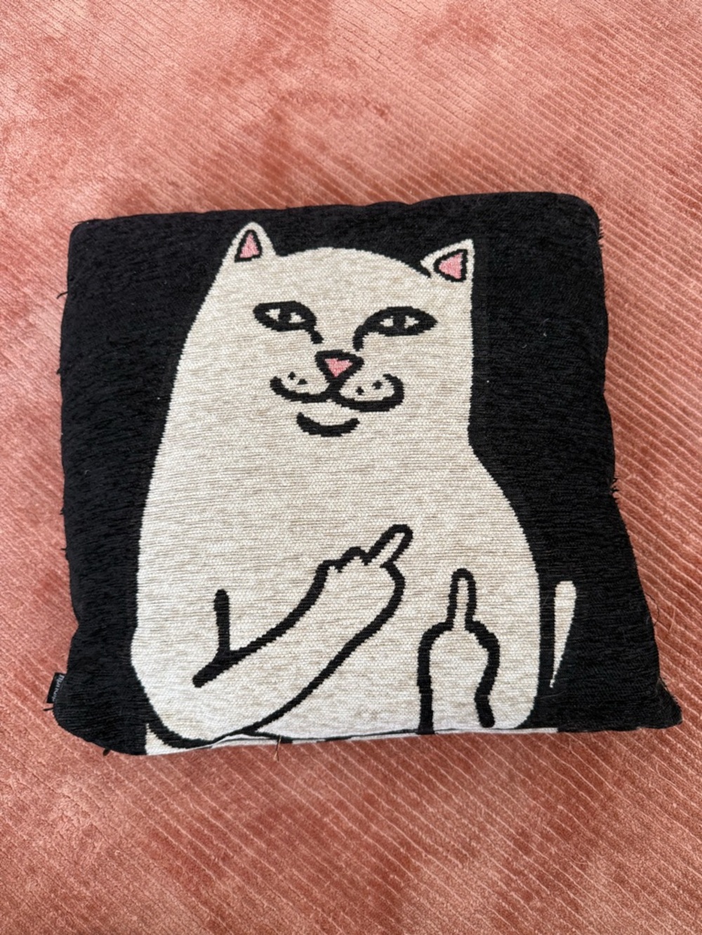 Rip n DipBlack & White Cat Plush Decorative Pillow